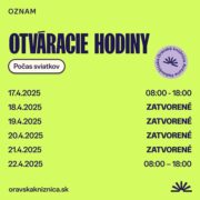 Výpožičná doba počas veľkonočných sviatkov